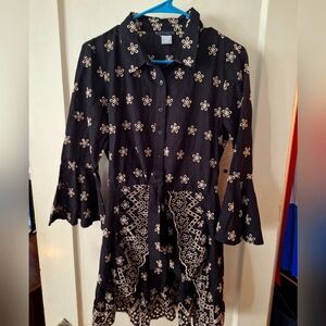 Venus Black Floral Women's Top